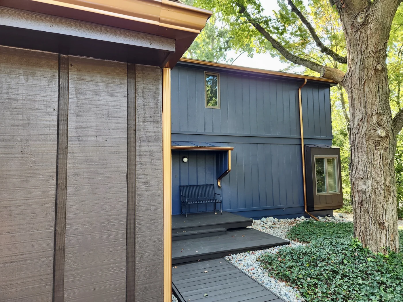 KrollConstruction-SeamlessGutters-CopperColored-Farmington Hills Michigan