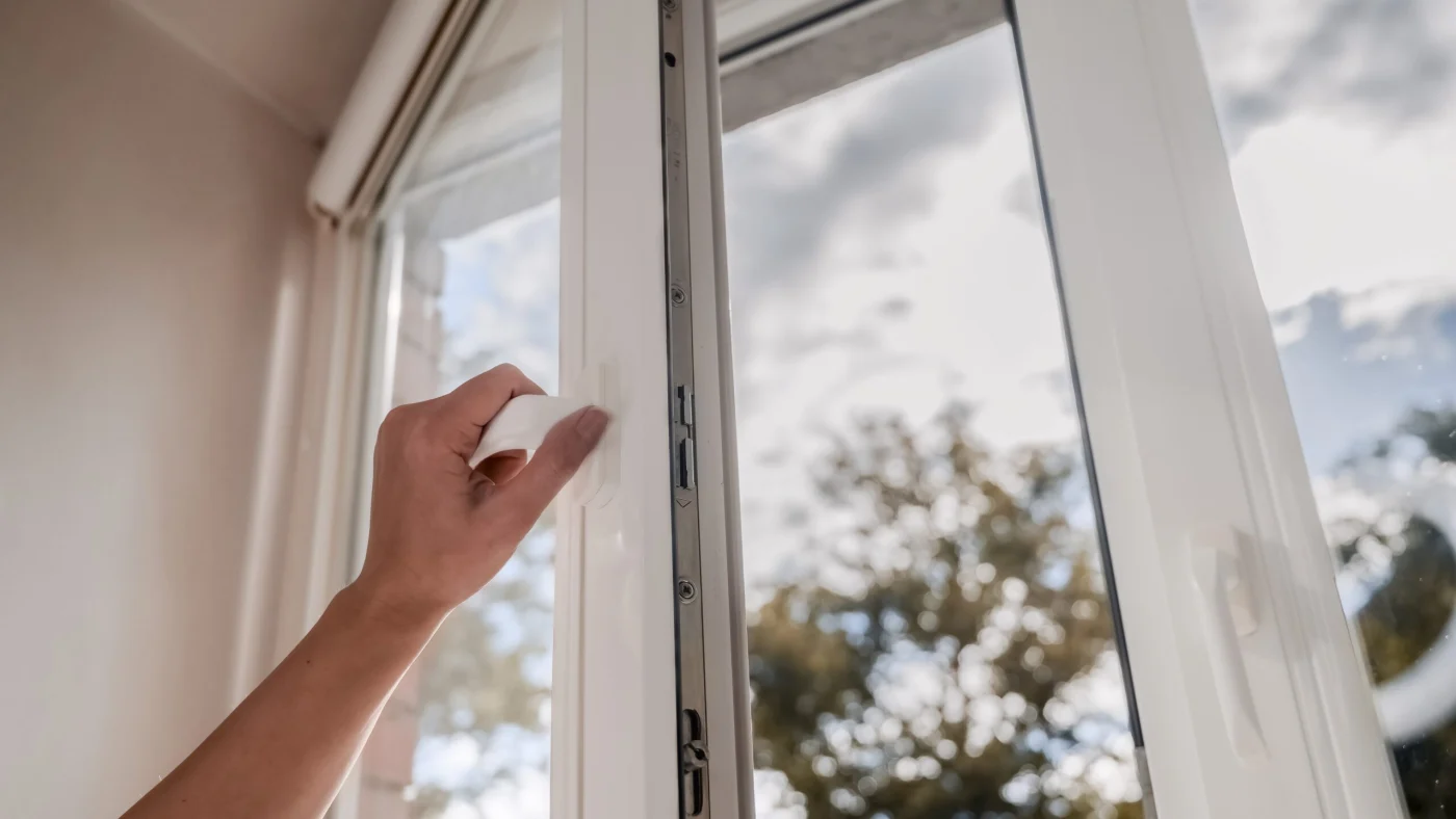 Hand opening latch of vinyl windows