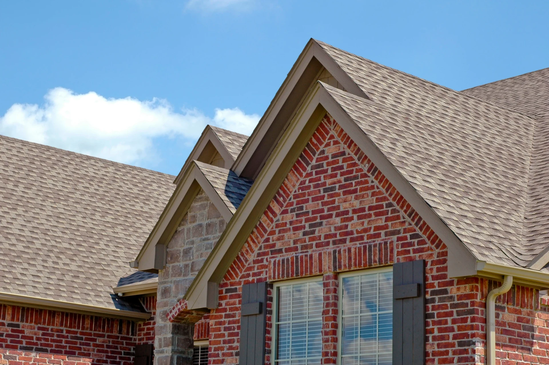 There’s a view of a roof on a home