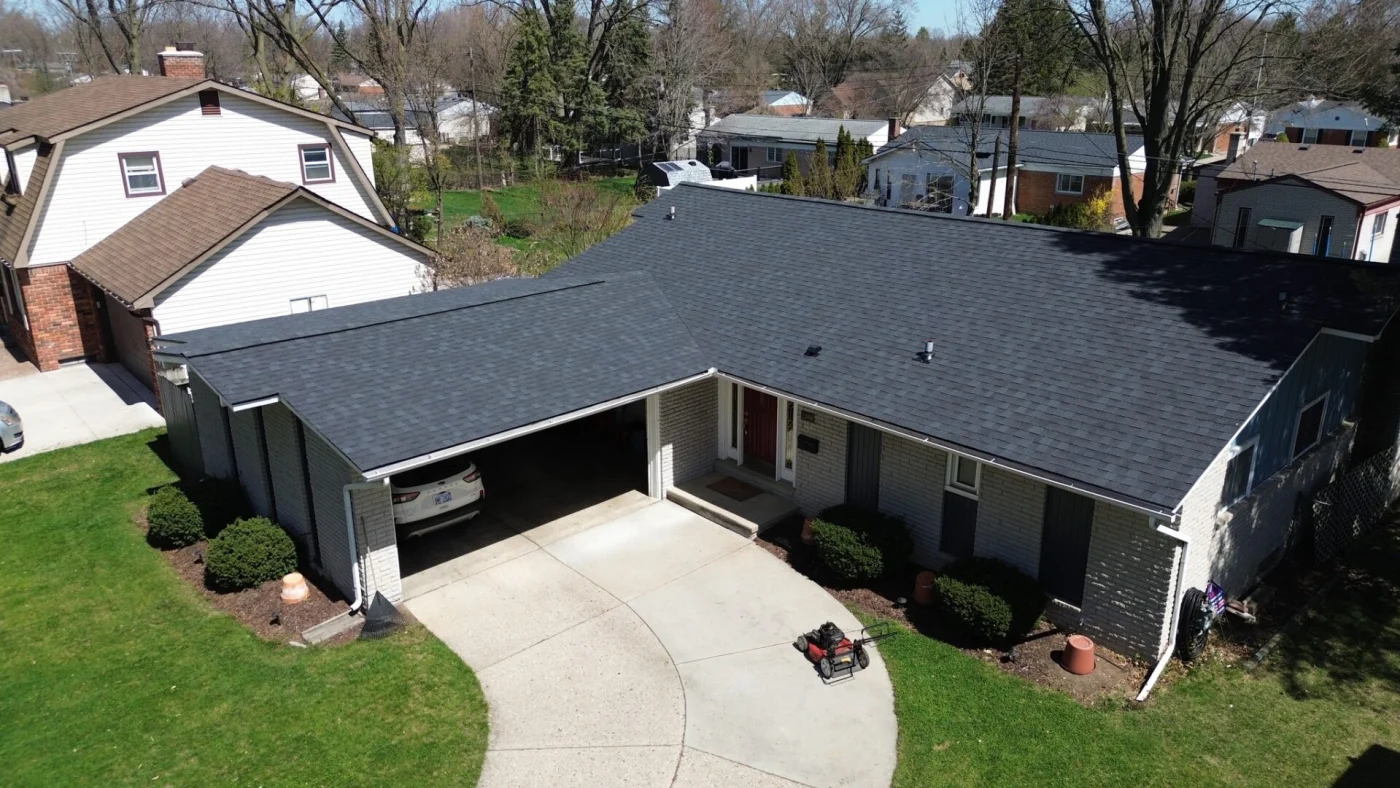 New black roof on residential home