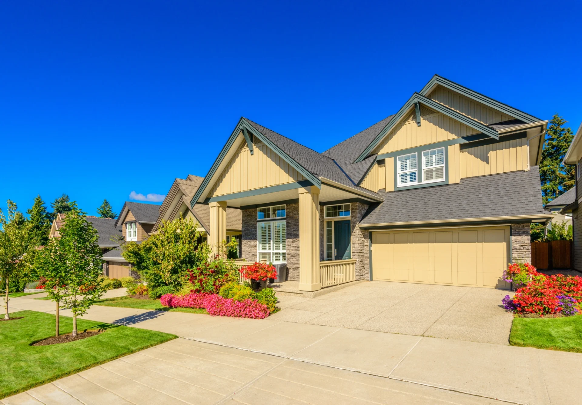 Gray Asphalt Roof On Suburban Home