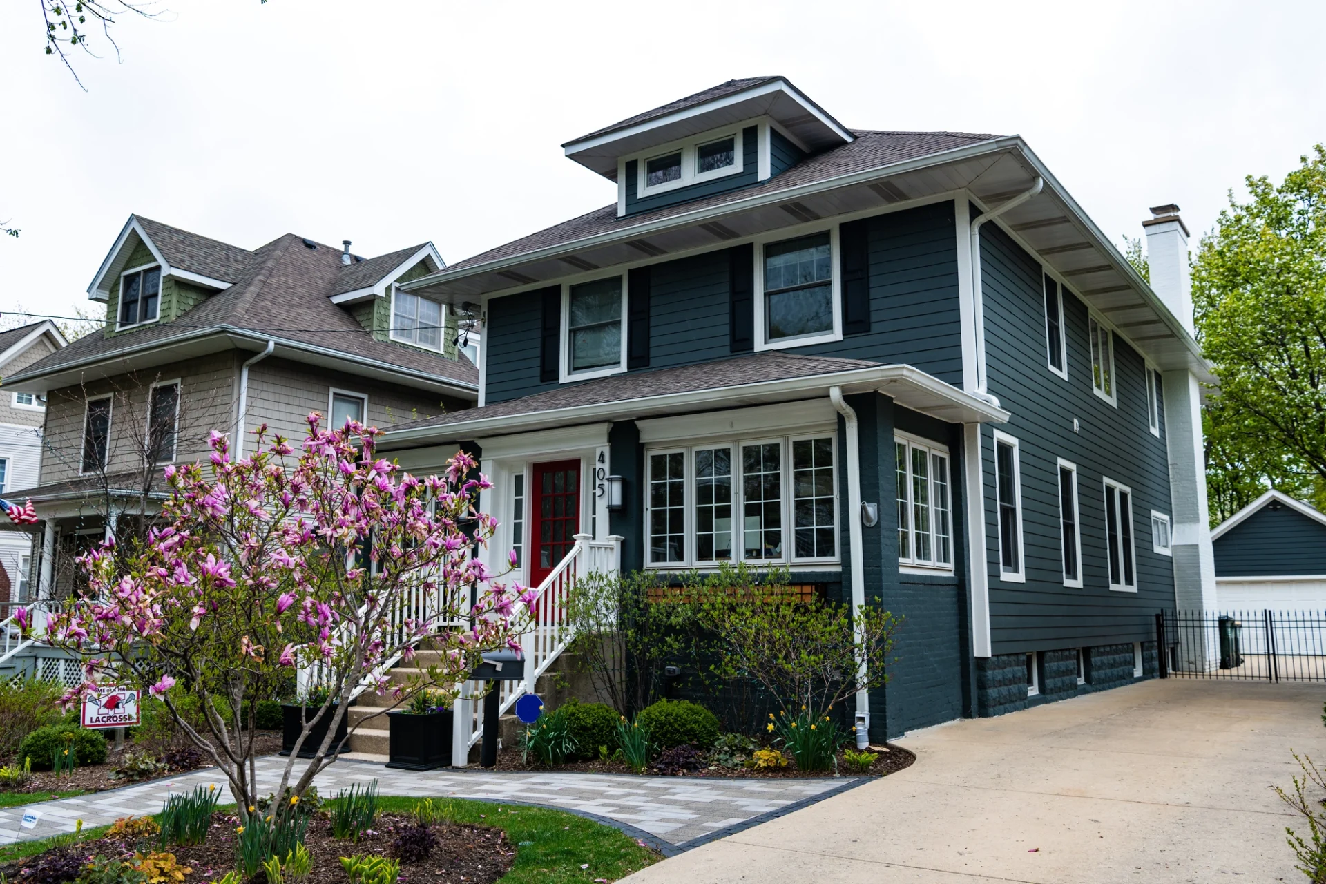 Dark Blue House Remodeled For Maximum Curb Appeal